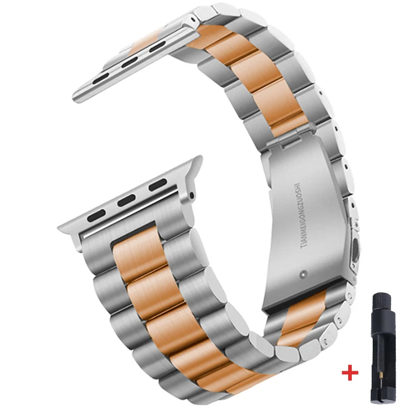 Steel Strap for Apple Watch Ultra Band 49mm 45mm  44mm 42mm 38mm 40mm 41mm Metal Sports Bracelet IWatch Series 8 7 6 Se 5 4 3