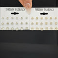 18pcs Cross border New Zirconium Imitation Earring Combination Simple and Popular Earnail Set