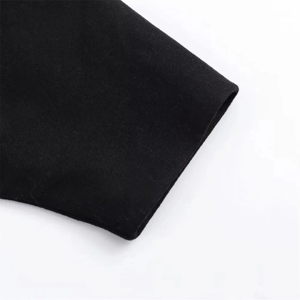 2025 Women's Oblique Button Loose Batwing Sleeve Jacket Coat Lapel Double Pocket Warm Solid Vintage Outerwear Fall Winter Coat