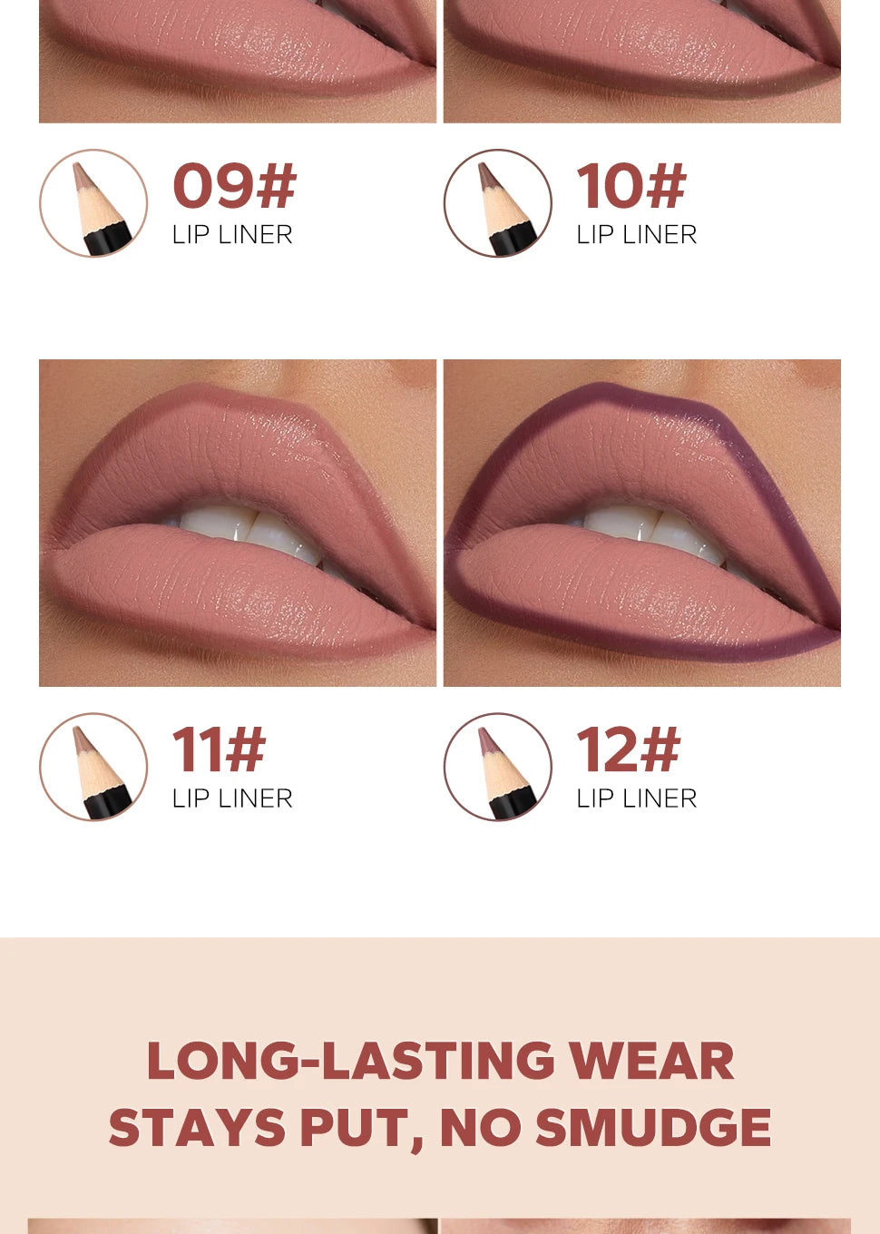 12pcs/set Matte Silky Lip Liner Set, Long-Lasting, Waterproof, Multifunctional Makeup Pencil, Daily Natural Makeup, Gift Giving