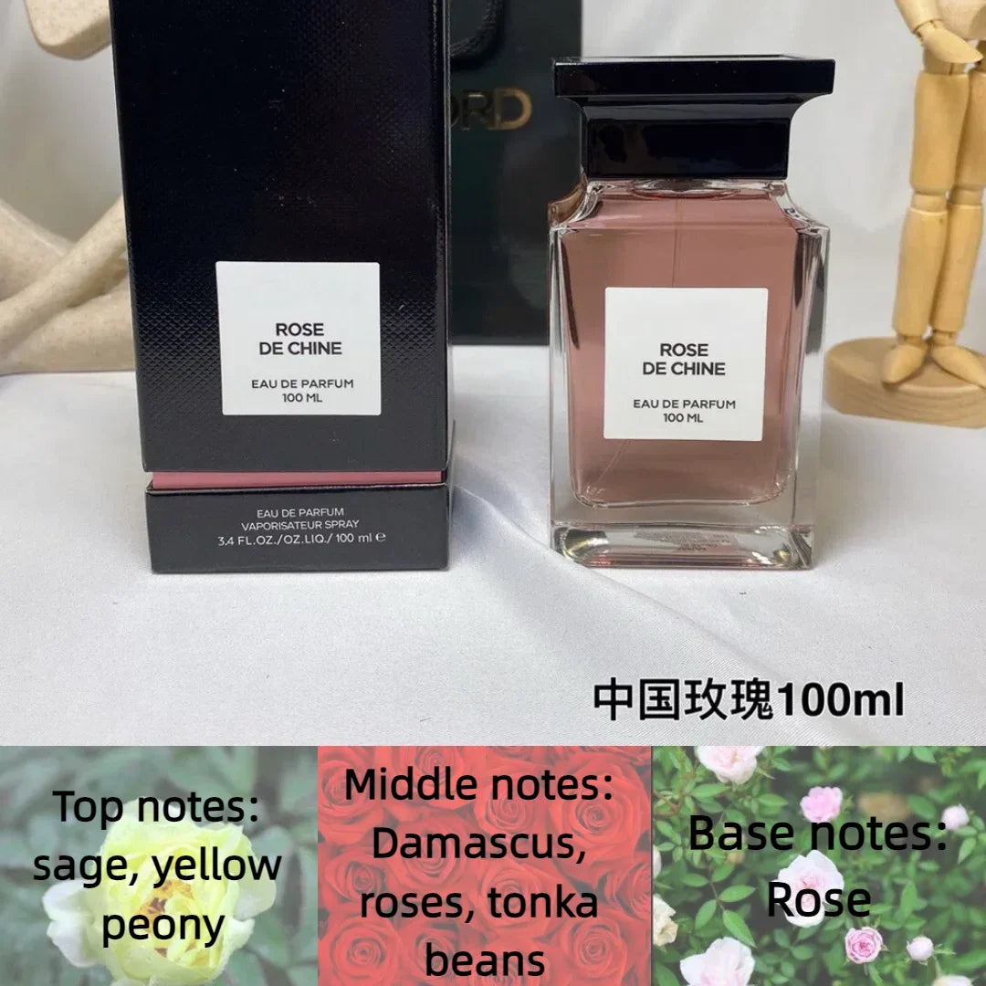 Eau de parfum 100 ml de marque originale pour femme et homme, aux notes boisées, de rose et de cerise, florales, longue tenue.