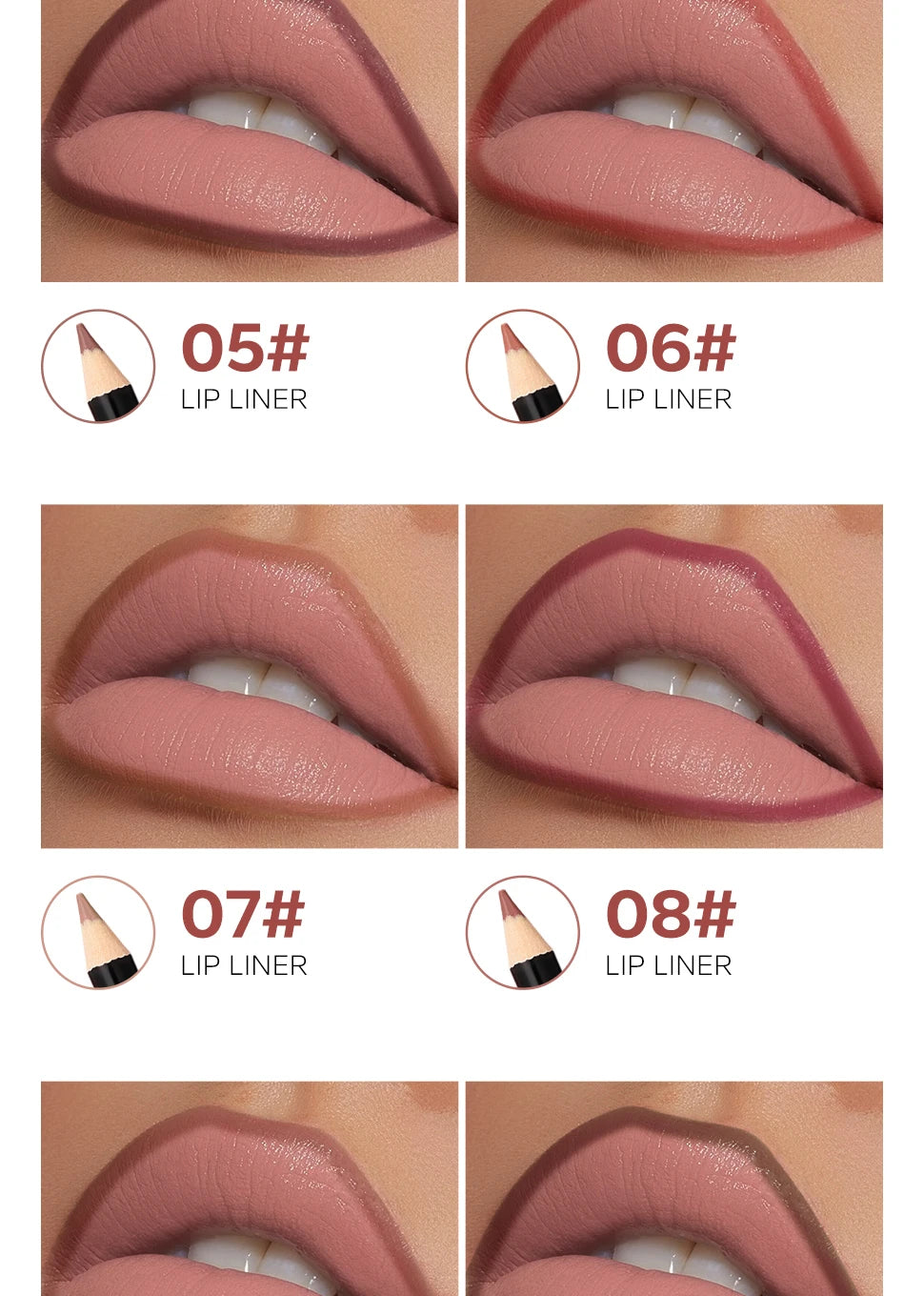 12pcs/set Matte Silky Lip Liner Set, Long-Lasting, Waterproof, Multifunctional Makeup Pencil, Daily Natural Makeup, Gift Giving