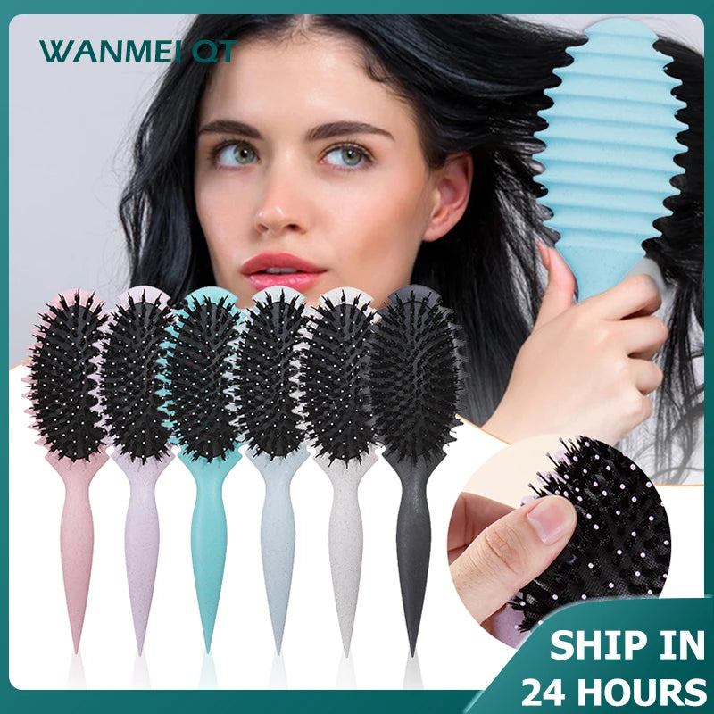 Brosse à cheveux bouclés mouillés Candy Comb (1 pièce) - Brosse à cheveux définissant les boucles - Poils doux avec picots - Outil de coiffage professionnel pour femmes