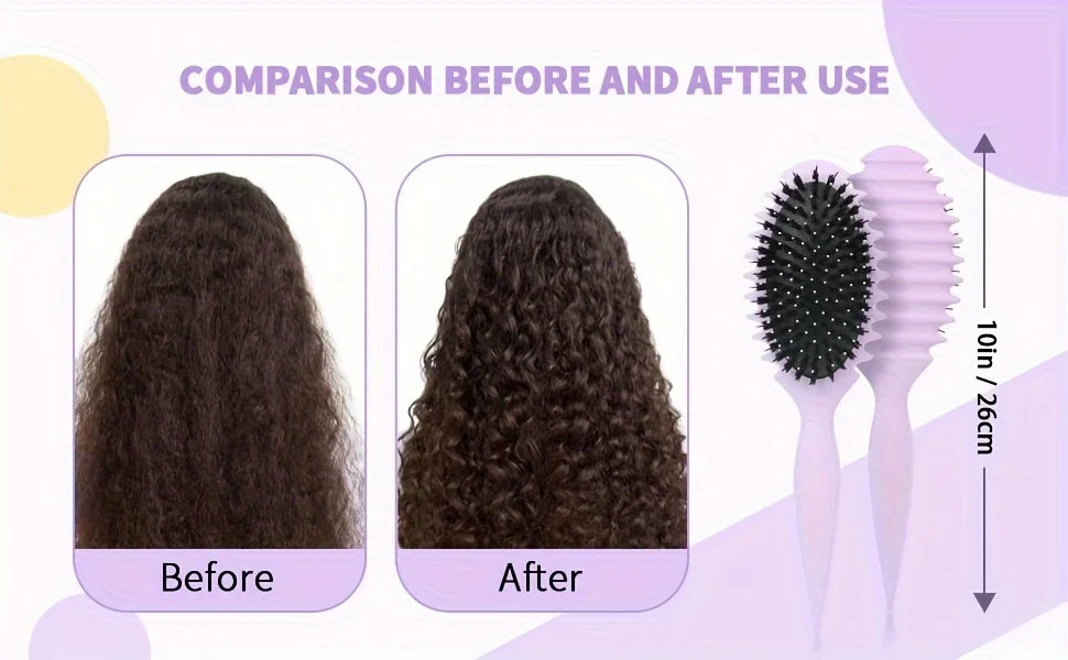 Brosse à cheveux bouclés mouillés Candy Comb (1 pièce) - Brosse à cheveux définissant les boucles - Poils doux avec picots - Outil de coiffage professionnel pour femmes