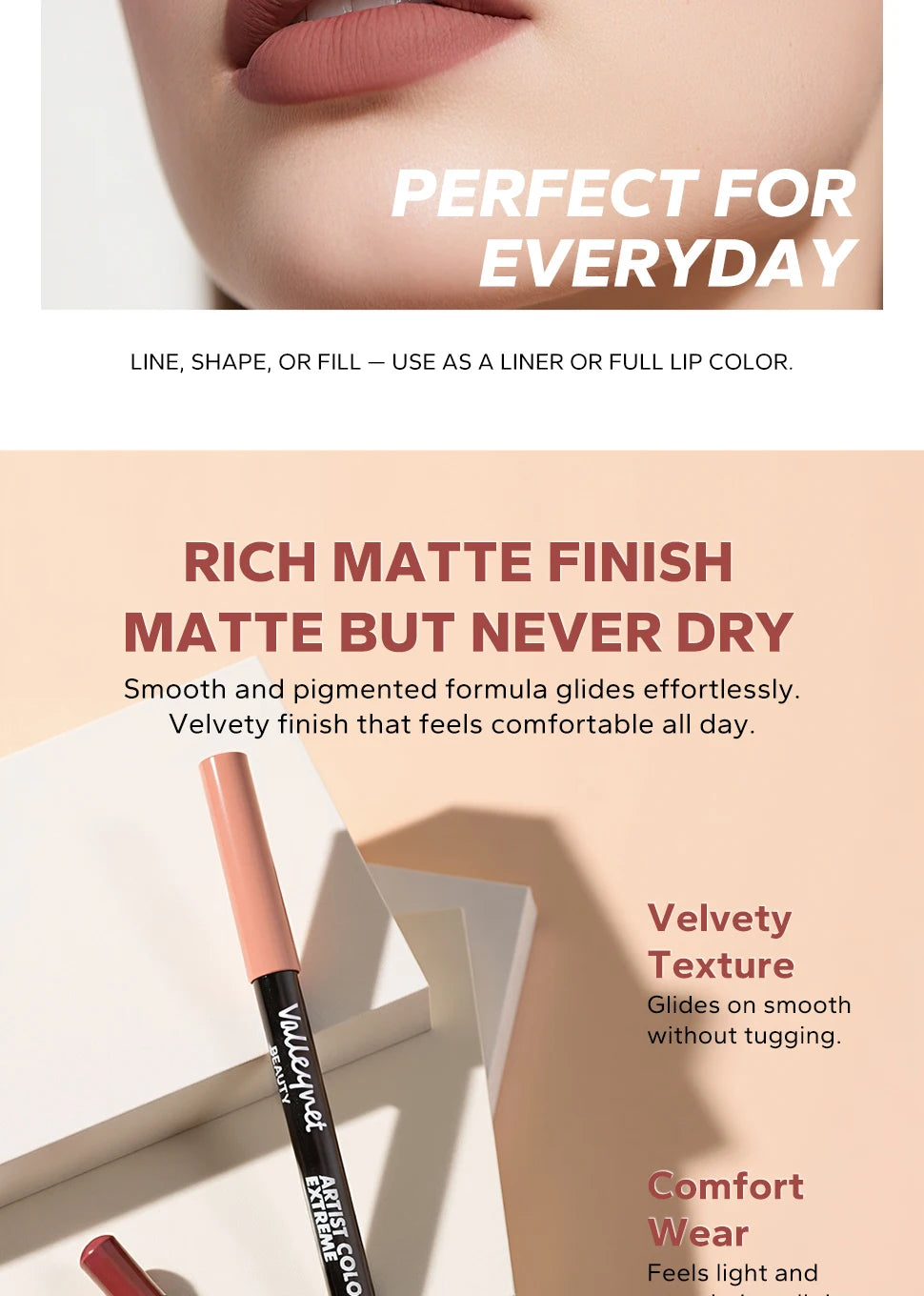 12pcs/set Matte Silky Lip Liner Set, Long-Lasting, Waterproof, Multifunctional Makeup Pencil, Daily Natural Makeup, Gift Giving