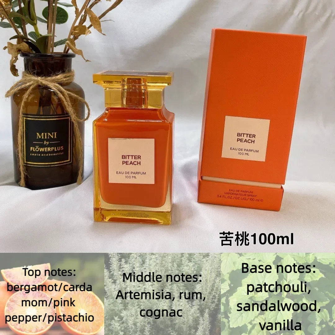 Eau de parfum 100 ml de marque originale pour femme et homme, aux notes boisées, de rose et de cerise, florales, longue tenue.