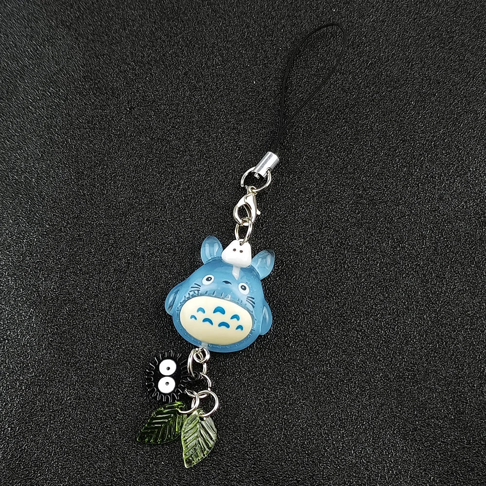 Porte-clés Kawaii Totoro bleu animal, pendentif chat anime des bois, accessoire de cosplay fait main, cadeau Y2K