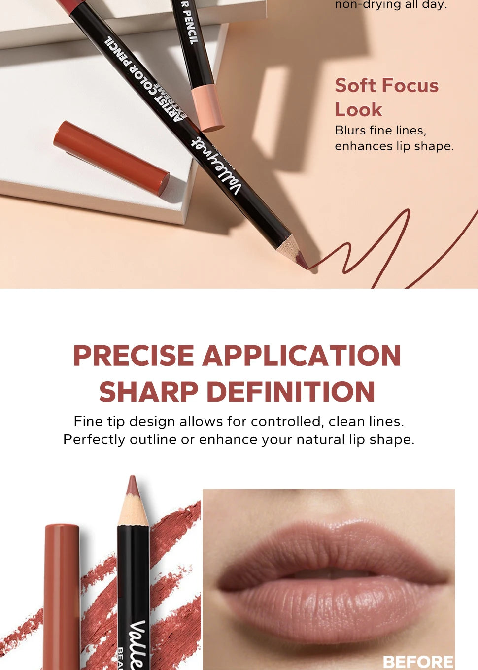 12pcs/set Matte Silky Lip Liner Set, Long-Lasting, Waterproof, Multifunctional Makeup Pencil, Daily Natural Makeup, Gift Giving