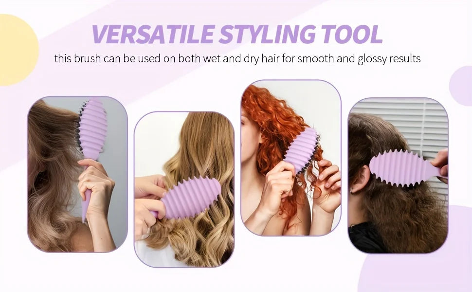 Brosse à cheveux bouclés mouillés Candy Comb (1 pièce) - Brosse à cheveux définissant les boucles - Poils doux avec picots - Outil de coiffage professionnel pour femmes