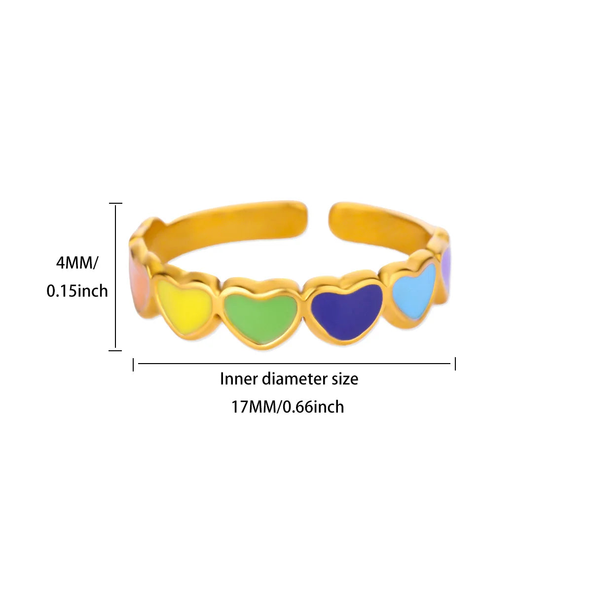 Square Teardrop Double Open Rings For Women Gold Color Stainless Steel Geometric Ring Aesthetic Wedding Christmas Jewelry Gift