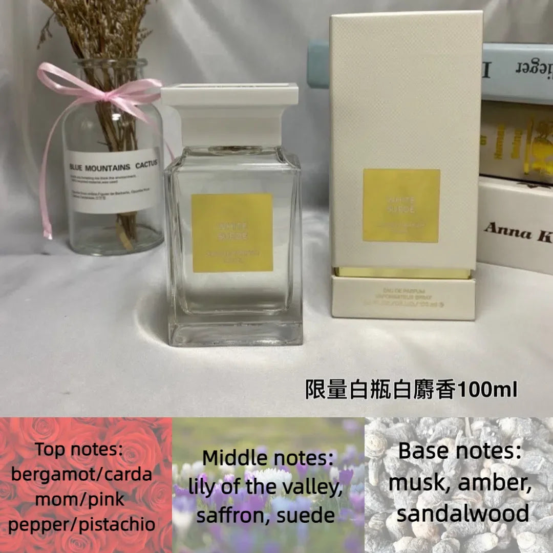 Eau de parfum 100 ml de marque originale pour femme et homme, aux notes boisées, de rose et de cerise, florales, longue tenue.