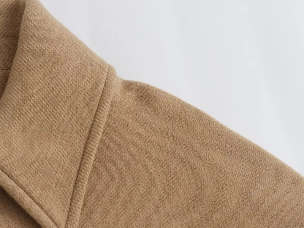 2025 Women's Oblique Button Loose Batwing Sleeve Jacket Coat Lapel Double Pocket Warm Solid Vintage Outerwear Fall Winter Coat