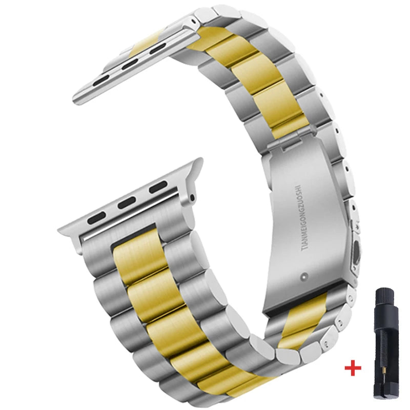 Steel Strap for Apple Watch Ultra Band 49mm 45mm  44mm 42mm 38mm 40mm 41mm Metal Sports Bracelet IWatch Series 8 7 6 Se 5 4 3