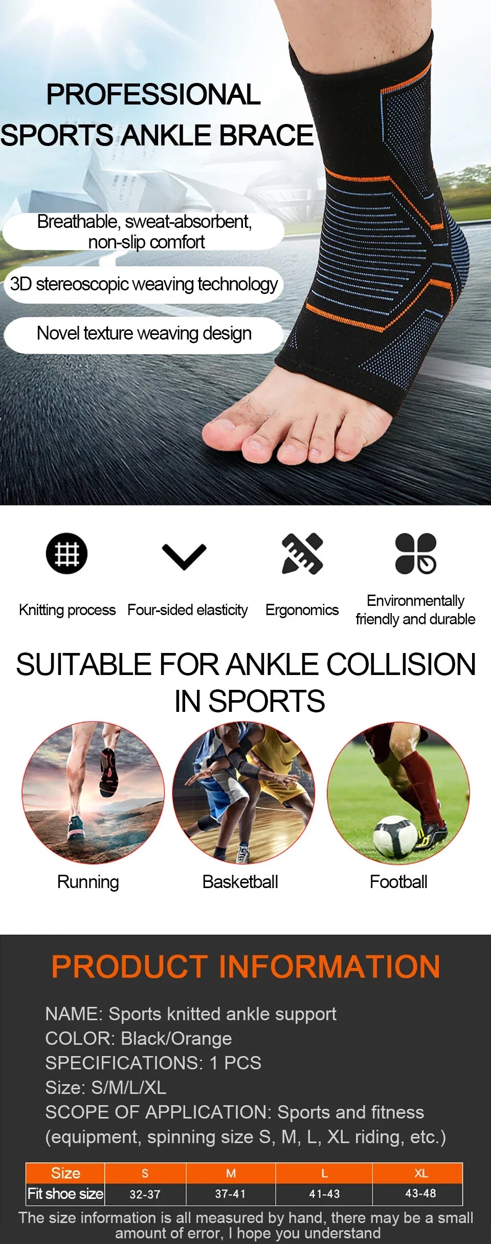 1Pcs Ankle Braces for Pain Relief,Compression Ankle Sleeves for Ankle Pain Set. Ankle Support Stabilizer for Achilles Tendonitis