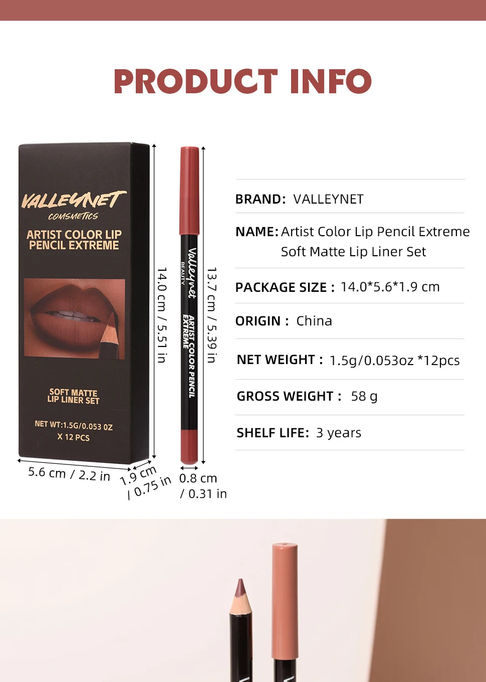 12pcs/set Matte Silky Lip Liner Set, Long-Lasting, Waterproof, Multifunctional Makeup Pencil, Daily Natural Makeup, Gift Giving