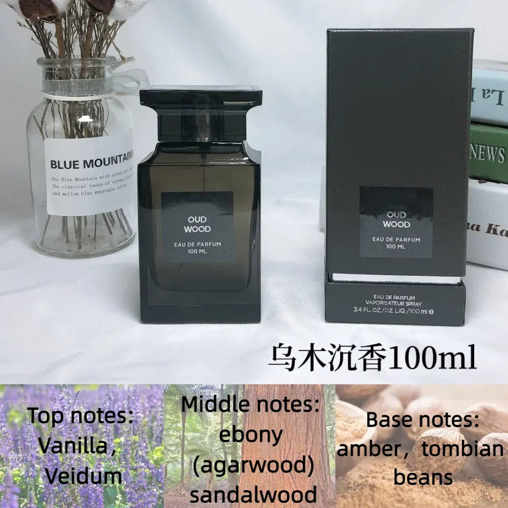 Eau de parfum 100 ml de marque originale pour femme et homme, aux notes boisées, de rose et de cerise, florales, longue tenue.