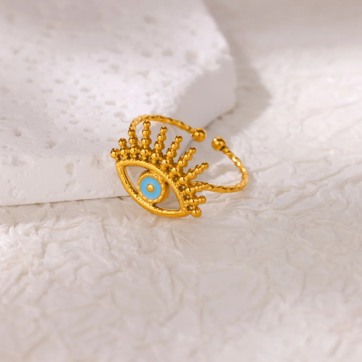 Square Teardrop Double Open Rings For Women Gold Color Stainless Steel Geometric Ring Aesthetic Wedding Christmas Jewelry Gift