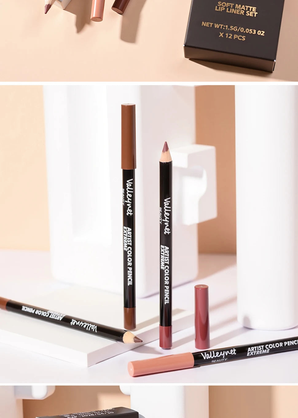 12pcs/set Matte Silky Lip Liner Set, Long-Lasting, Waterproof, Multifunctional Makeup Pencil, Daily Natural Makeup, Gift Giving