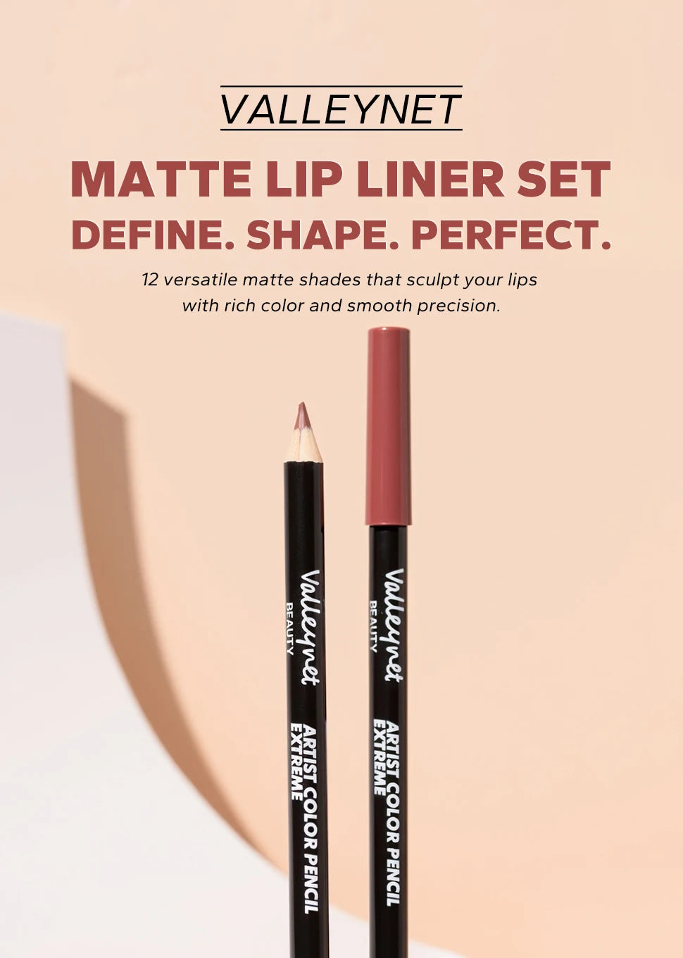 12pcs/set Matte Silky Lip Liner Set, Long-Lasting, Waterproof, Multifunctional Makeup Pencil, Daily Natural Makeup, Gift Giving