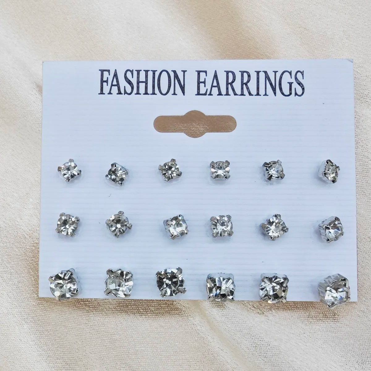 18pcs Cross border New Zirconium Imitation Earring Combination Simple and Popular Earnail Set