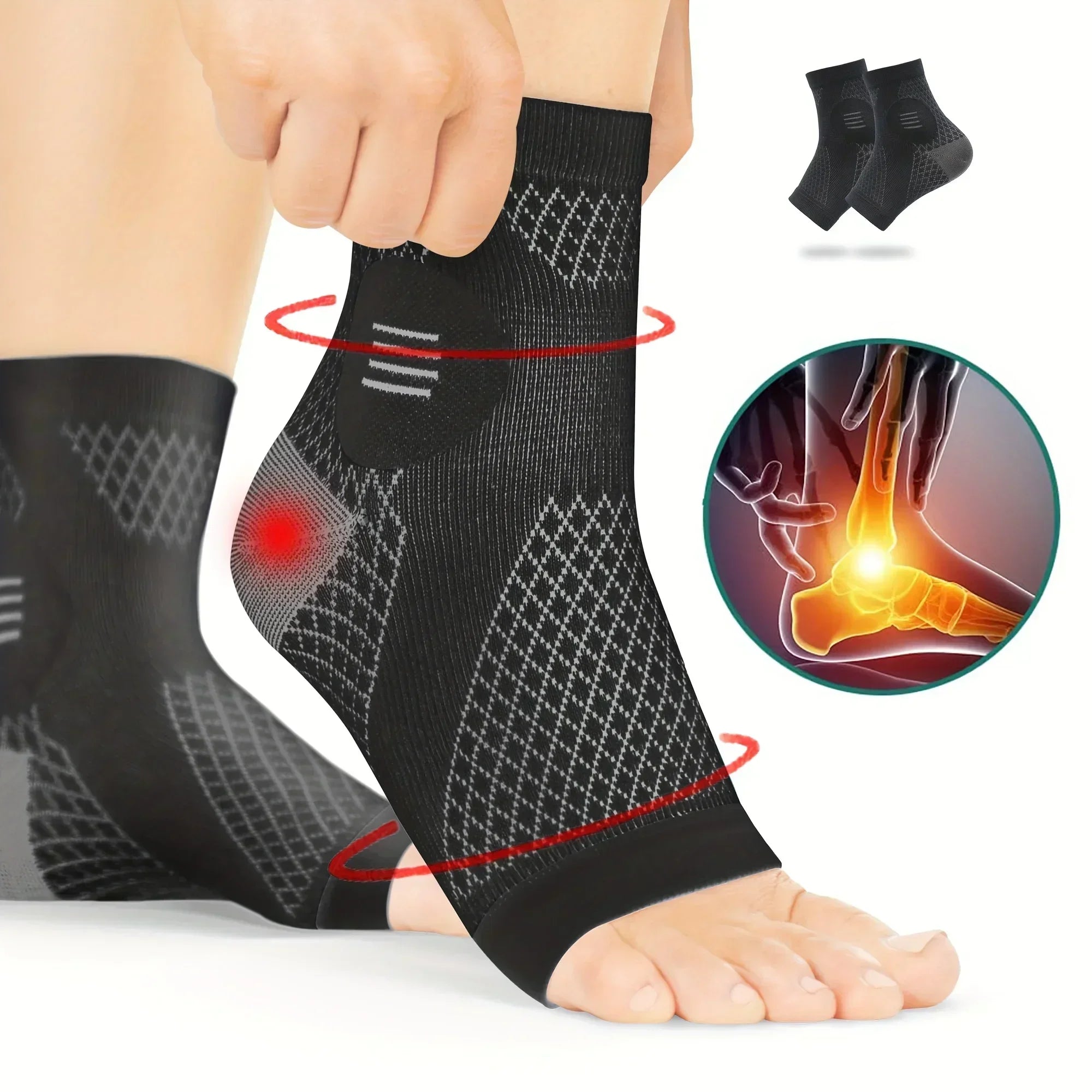 1Pcs Ankle Braces for Pain Relief,Compression Ankle Sleeves for Ankle Pain Set. Ankle Support Stabilizer for Achilles Tendonitis