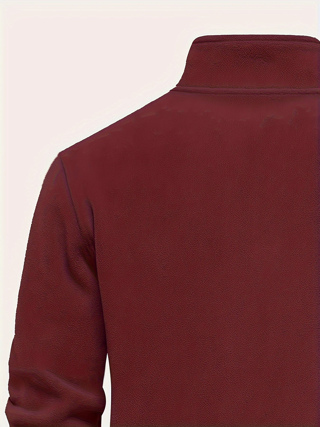 Men's Thermal Half-Zip Sweater Jacket with Round Neck & Collar - Winter Warm Full-Zip-like Zipper (Half-Zip) Closure, Machine Washable Casual Coat for Office & Outdoor, Dark Blue/Burgundy Label-Compatible (No Bulk Layering Ne