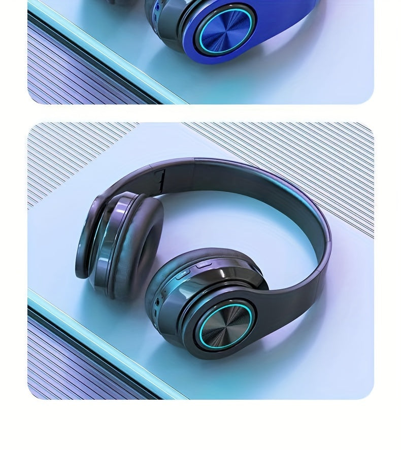 39 Luminous Wireless Headphones with Plug-in, Wired and Wireless Multifunctional Use