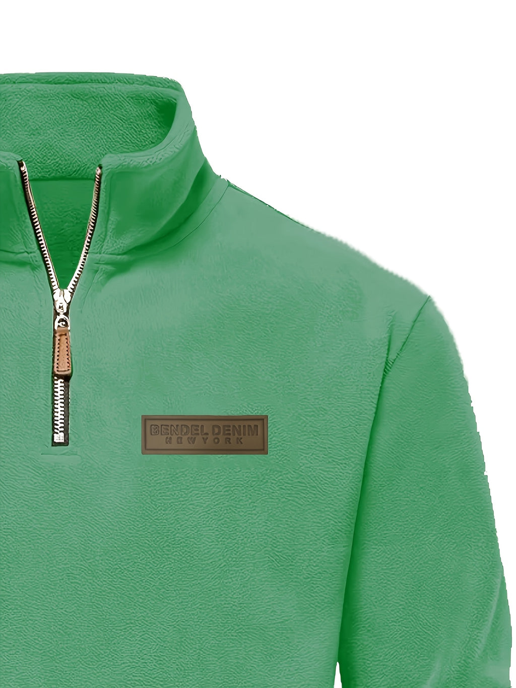 Men's Thermal Half-Zip Sweater Jacket with Round Neck & Collar - Winter Warm Full-Zip-like Zipper (Half-Zip) Closure, Machine Washable Casual Coat for Office & Outdoor, Dark Blue/Burgundy Label-Compatible (No Bulk Layering Ne