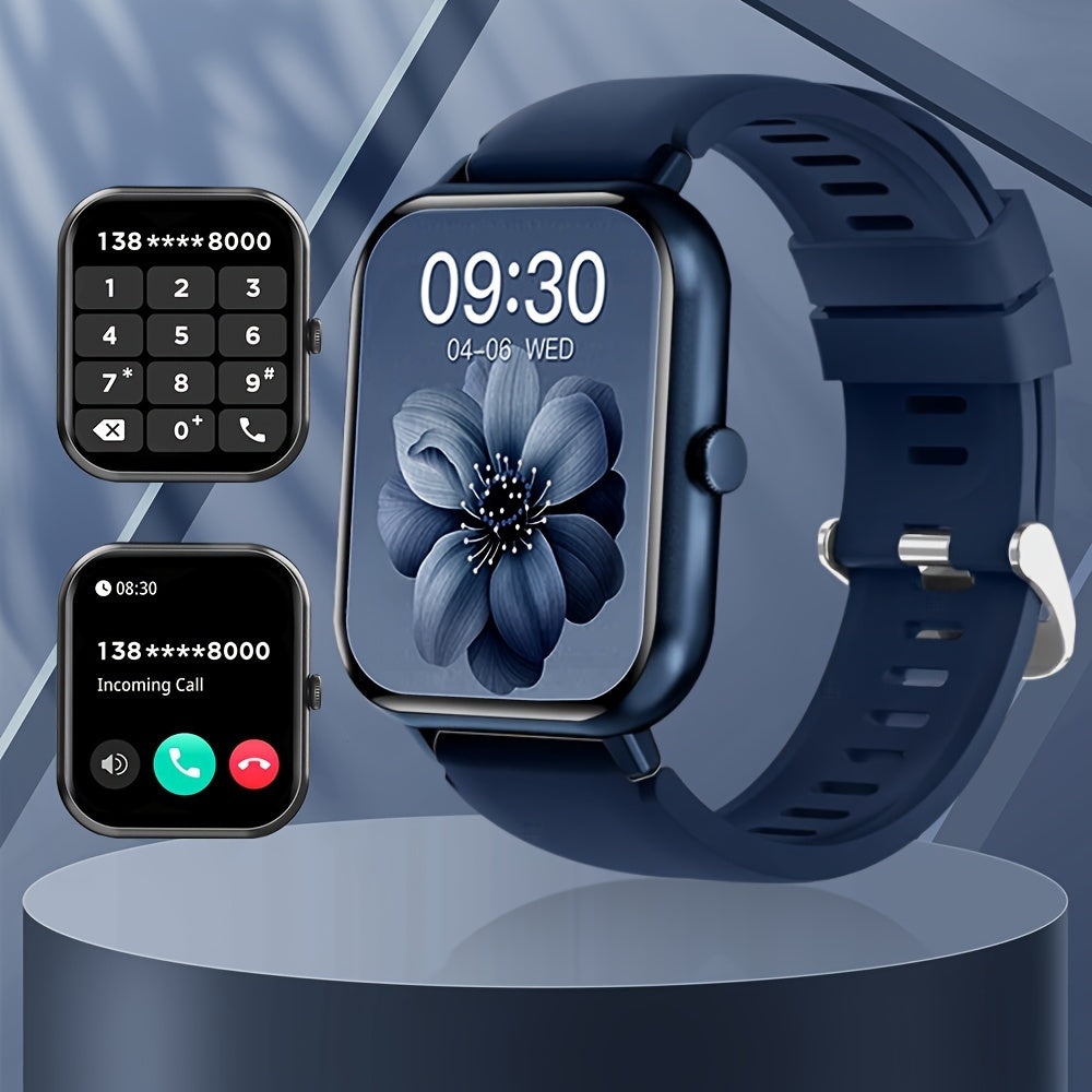 GWENLAND Smartwatch for Men & Women - 4.65cm Full Touch Screen, Android/for iPhone Compatible, High Quality, 100+ Exercise Modes, Pedometer, Distance, Calories, Stopwatch & Weather Updates, Rechargeable Lithium Battery, Casua