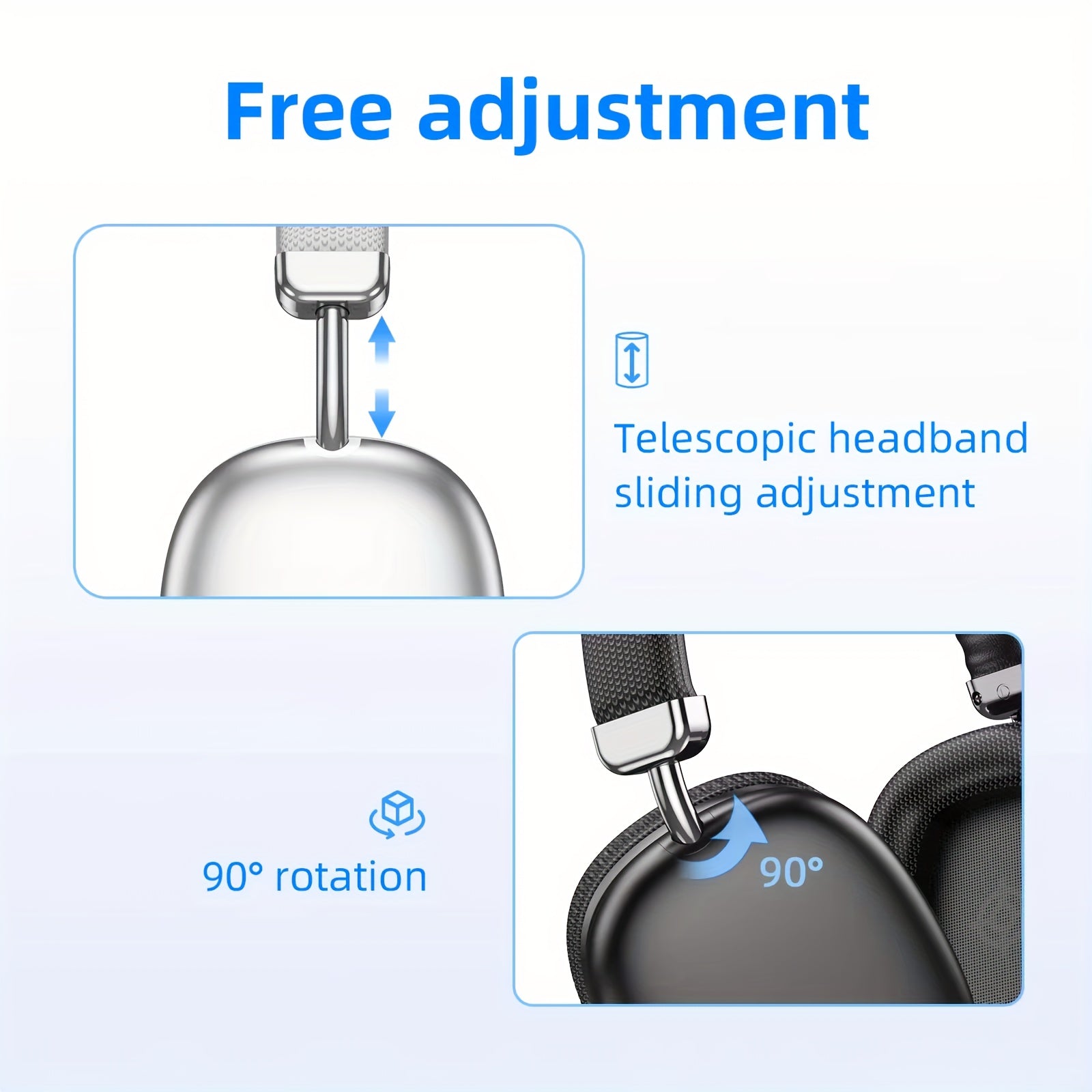 Upgraded High-Quality Wireless Headphones, Lightweight Foldable Earphones with Built-In Microphone, Compatible with 3.5Mm Audio Cable, Travel Work Stereo Laptop Phone, Ios Wireless Gaming Headset, Christmas Gift