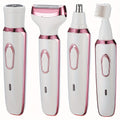 4in 1 Women's Electric Hair Remover/Women's Multi-Function Electric Hair Remover Set/Women's Bikini Trimmer/USB Rechargeable/Hair Remover for Eyebrows, Nose, Face, Legs, / Portable, Gentle, Women's Gift, Mother's Day Gift