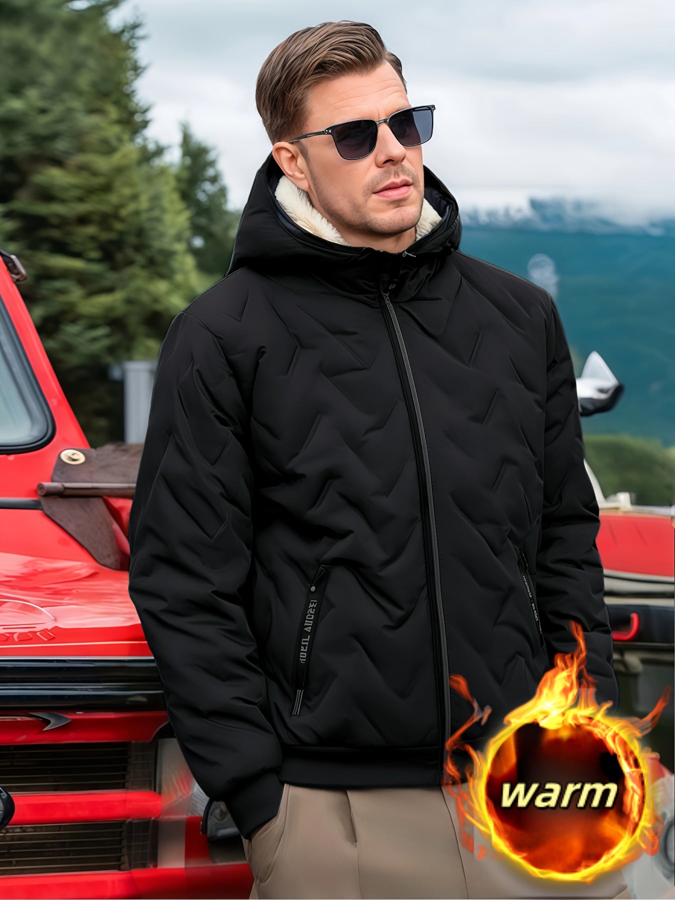 Men'S Hooded Fleece Jacket | Thickened, Windproof, Comfortable, Casual, Super Warm Anti-Cold with Lamb Velvet Lining and Lining
