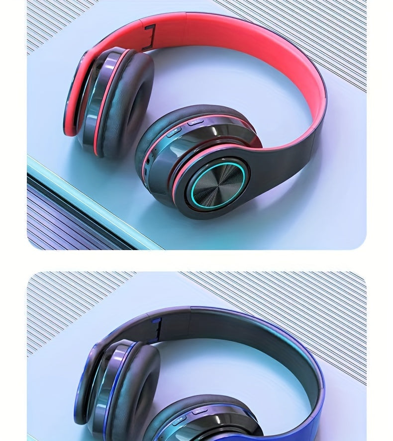 39 Luminous Wireless Headphones with Plug-in, Wired and Wireless Multifunctional Use