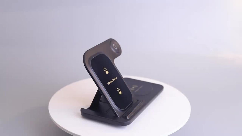 A 3-In-1 Foldable Wireless Charging Station That Quickly Charges Iphones 17 Through 8, Including Pro, Max, Mini, And SE Models, As Well As Various for iwatch And for airpods Versions, Phone Holder For Desk, Phone Stand For De