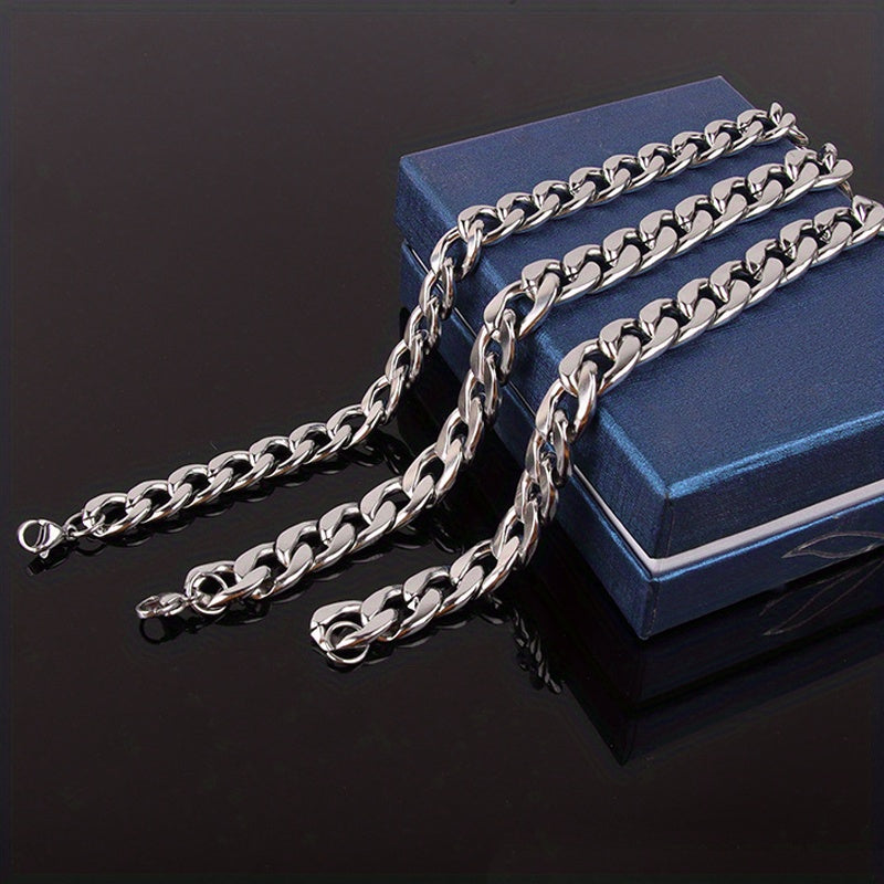 Stainless Steel Chain Necklace, Unisex Hip Hop Cuban Neck Chain Necklaces
