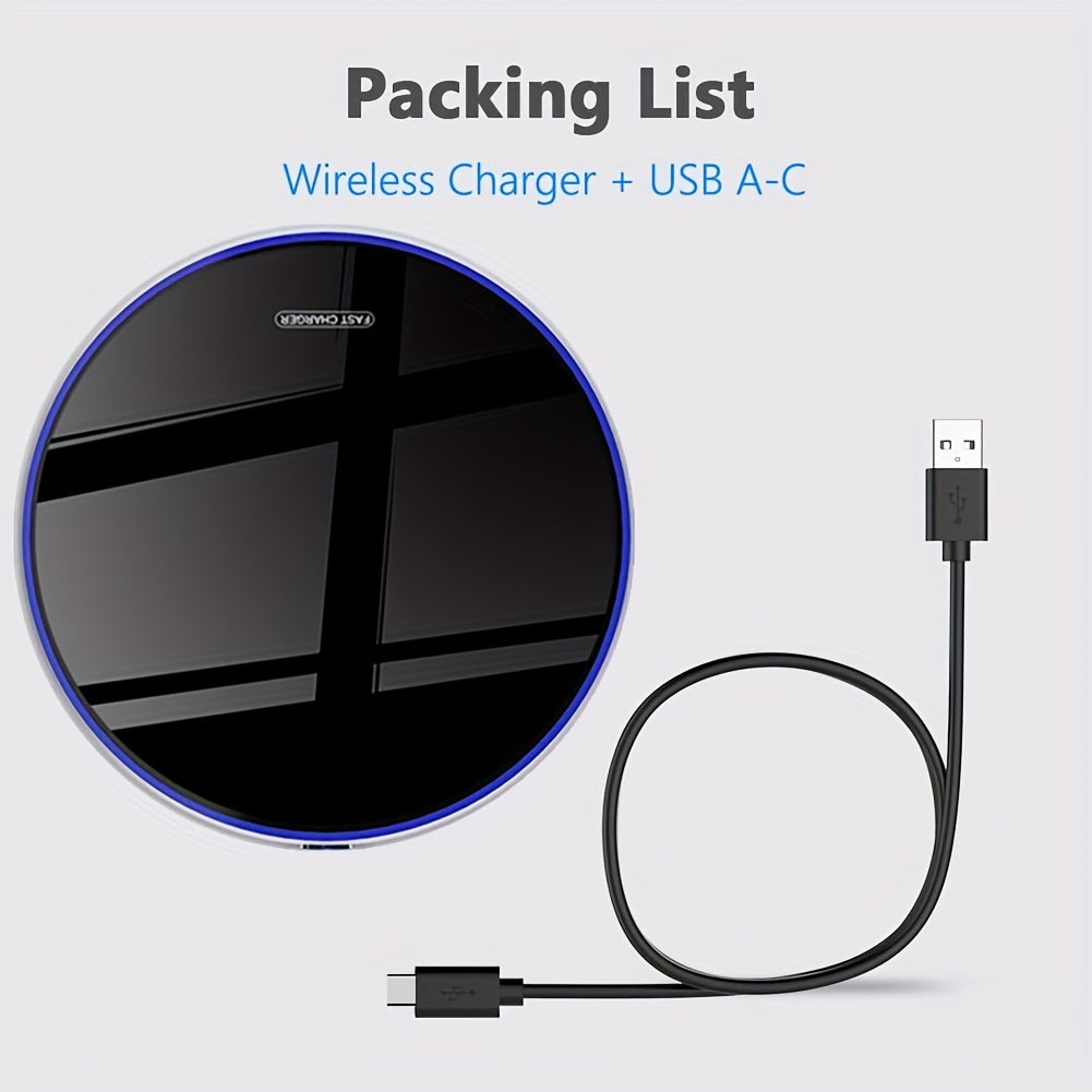 Wireless Charger For IPhone 15 14 13 12 Pro Max Mini 11 XS XR X 8 Plus For Airpods 3 15W Fast Wireless Charging Pad For Samsung Galaxy S24/S23/S23 Ultra/S22/S22+/S22 Ultra/S21/S21+/S21 Utral/S20/S20+/S10/S10+/S9/S9+/S8/S8+, N