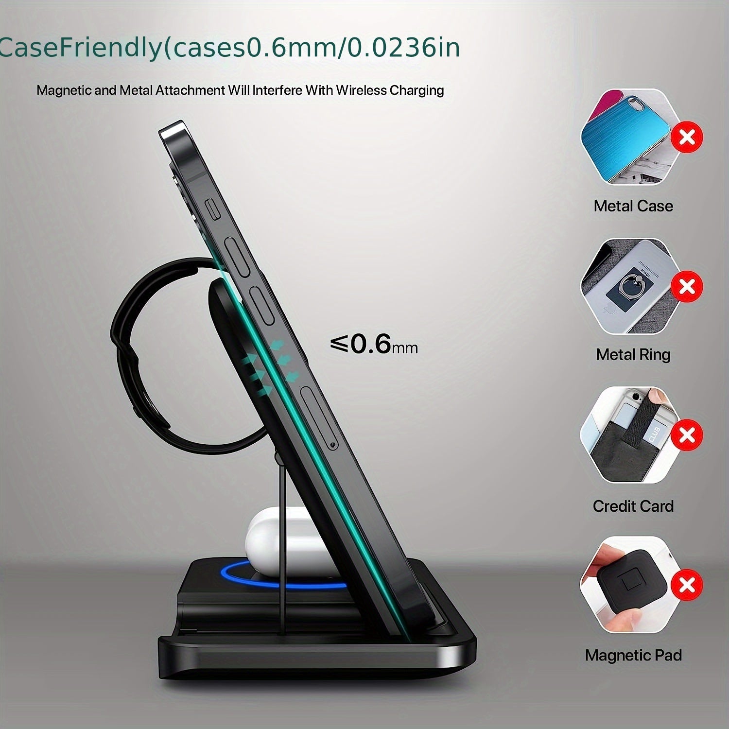 A 3-In-1 Foldable Wireless Charging Station That Quickly Charges Iphones 17 Through 8, Including Pro, Max, Mini, And SE Models, As Well As Various for iwatch And for airpods Versions, Phone Holder For Desk, Phone Stand For De