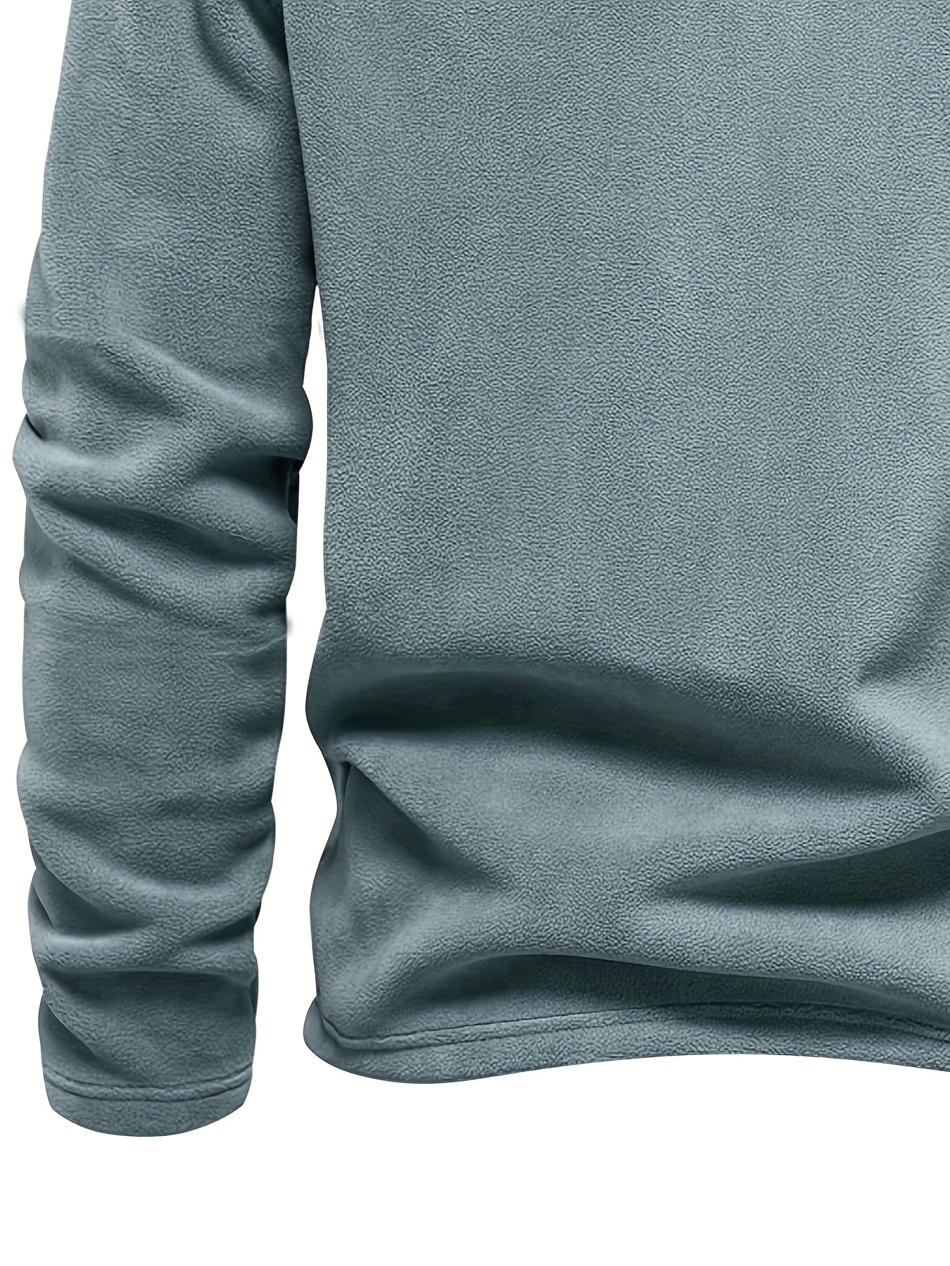 Men's Thermal Half-Zip Sweater Jacket with Round Neck & Collar - Winter Warm Full-Zip-like Zipper (Half-Zip) Closure, Machine Washable Casual Coat for Office & Outdoor, Dark Blue/Burgundy Label-Compatible (No Bulk Layering Ne