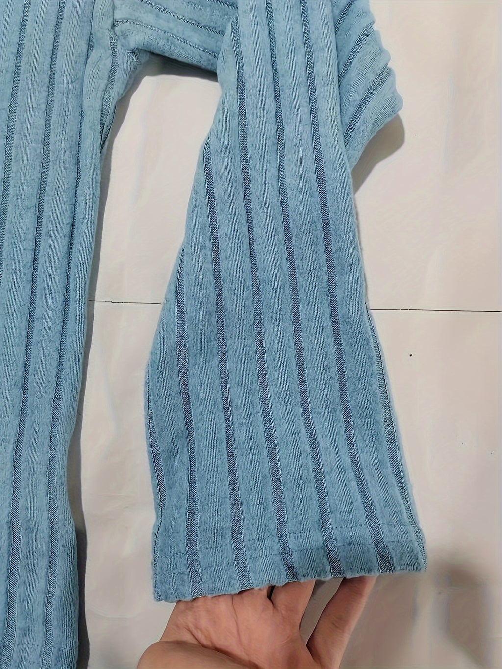 Solid Ribbed Two-piece Set, Casual Mock Neck T-shirt & Wide Leg Pants Outfits, Women's Clothing