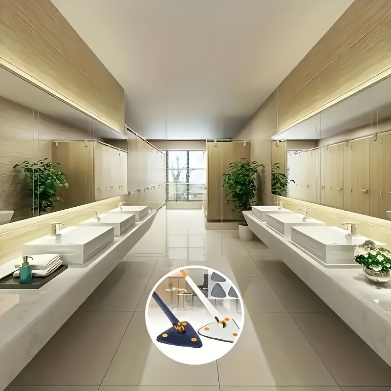 1set, Triangle 360° Rotating Cleaning Mop, Long Handle Floor Mop, Hands-free Wash Squeeze Mop, Wet And Dry Dual-use Cleaning Mop, for Floor Wall Ceiling Corner Glass, Cleaning Supplies, Cleaning Tool