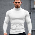 Men'S Fast-Drying Stretchable Fitness Top - High Neck Long Sleeve Training Shirt, Fitted Gym & Boxing Top for Year-Round Use, Moisture-Wicking Sports Performance Wear, Workout Clothes, Training Shirt, Sporty Design, Flexible