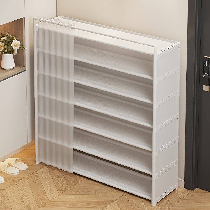 1 Set - Dustproof Foldable Shoe Display Rack with Non-Slip Base, Easy to Clean, Multi-Layer Storage Shelf for Shoes and Accessories