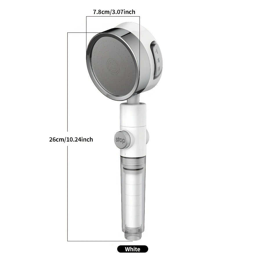 1pc Supercharged Filtered Shower Head | Three-Speed Adjustable, Super Pressurized, Wall-Mounted, Painted Finish, Rain Set, Adjustable Angle Head, Bathroom Accessories, For Shower Use Only