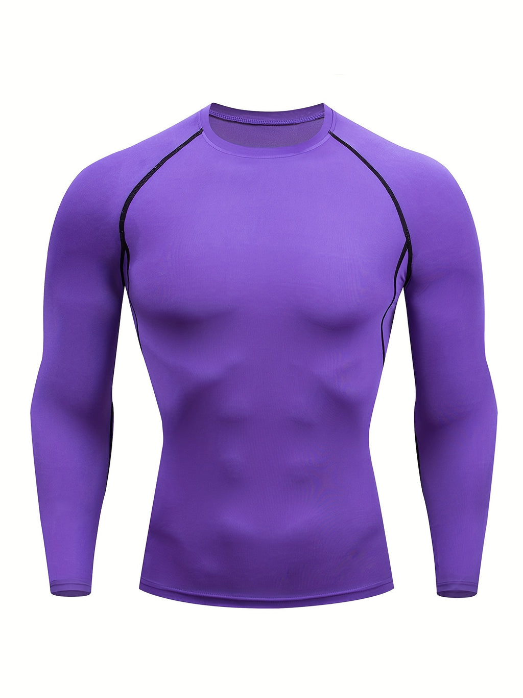 Men'S PRO Sports Quick-Dry Fitness Top | Long Sleeve, High Stretch, Crew Neck, Moisture Wicking, Suitable for Running, Training, and Casual Wear