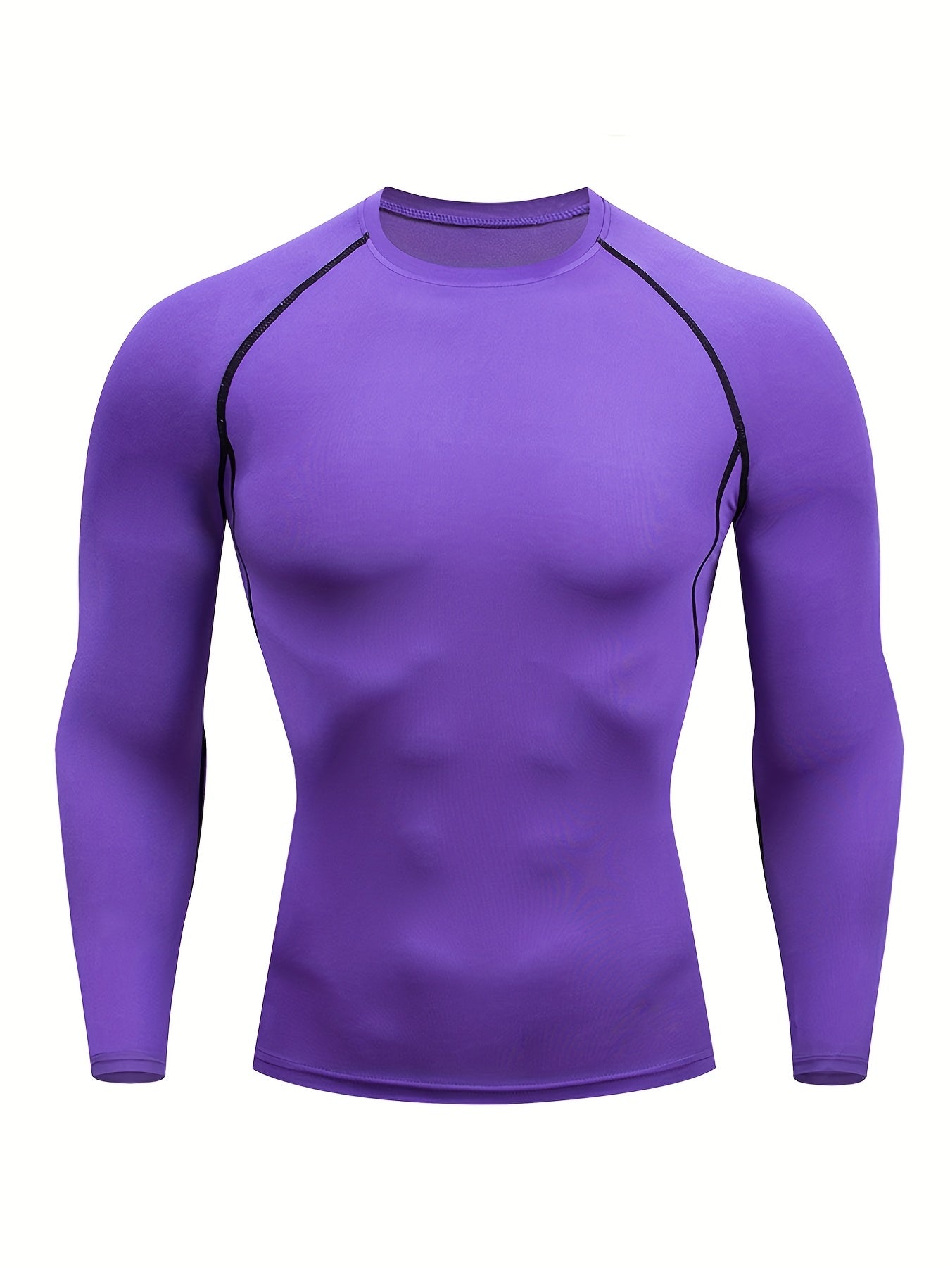 Men'S PRO Sports Quick-Dry Fitness Top | Long Sleeve, High Stretch, Crew Neck, Moisture Wicking, Suitable for Running, Training, and Casual Wear