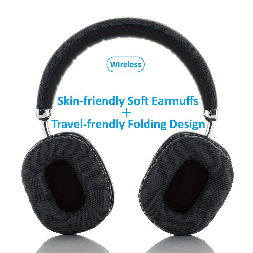 Upgraded High-Quality Wireless Headphones, Lightweight Foldable Earphones with Built-In Microphone, Compatible with 3.5Mm Audio Cable, Travel Work Stereo Laptop Phone, Ios Wireless Gaming Headset, Christmas Gift