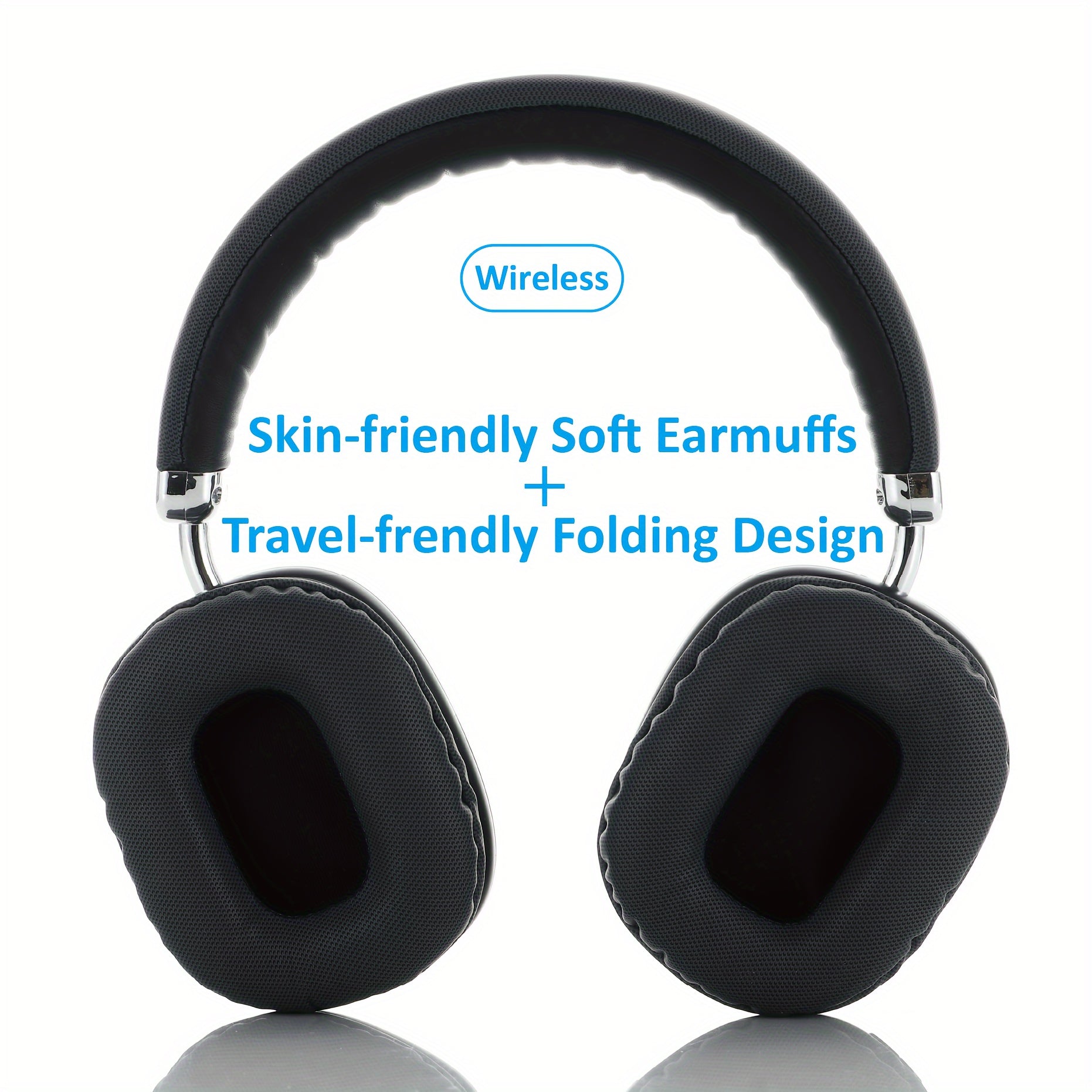 Upgraded High-Quality Wireless Headphones, Lightweight Foldable Earphones with Built-In Microphone, Compatible with 3.5Mm Audio Cable, Travel Work Stereo Laptop Phone, Ios Wireless Gaming Headset, Christmas Gift