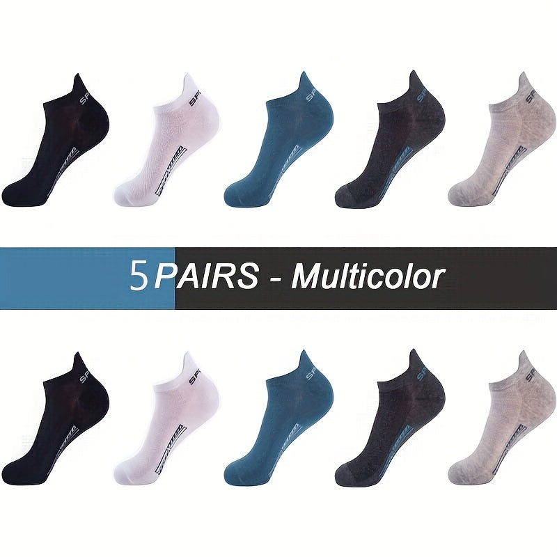 5Pairs High Quality Ankle Socks Breathable Sports Socks Mesh Casual Athletic Summer Thin Cut Short Sokken