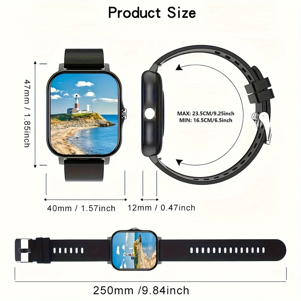 Nouveauté 2024 : Montre connectée sport et outdoor unisexe avec écran tactile 1,83 pouce et double bracelet. Permet de passer et recevoir des appels, suivi des calories brûlées, notifications d'appels, connexion sans fil pour Android.